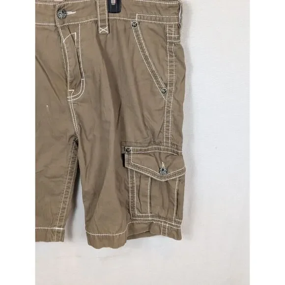 Rock Revival Classic Cargo Shorts Brown Men's Size 38